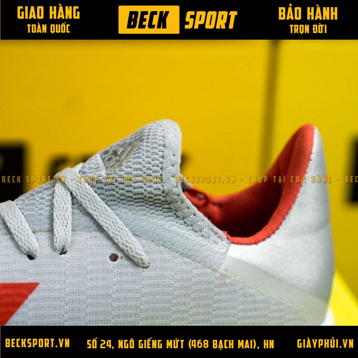 Giày Bóng Đá Adidas X 19.3 Xám Vạch Đỏ HQ TF