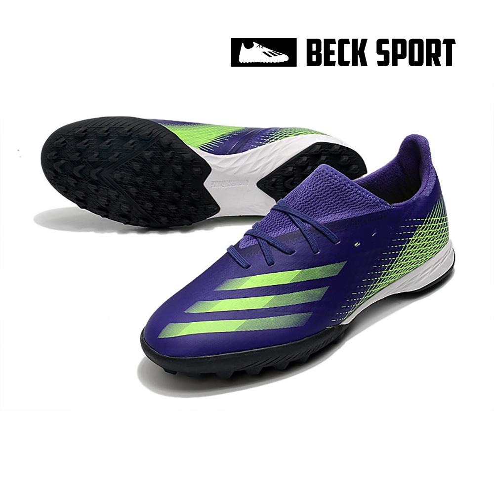 Giày Bóng Đá Adidas X Ghosted.3 Tím Vạch Xanh Lá HQ TF