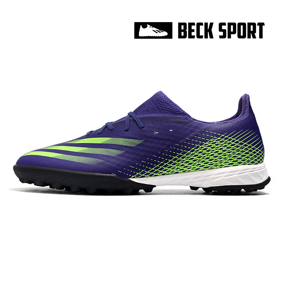Giày Bóng Đá Adidas X Ghosted.3 Tím Vạch Xanh Lá HQ TF