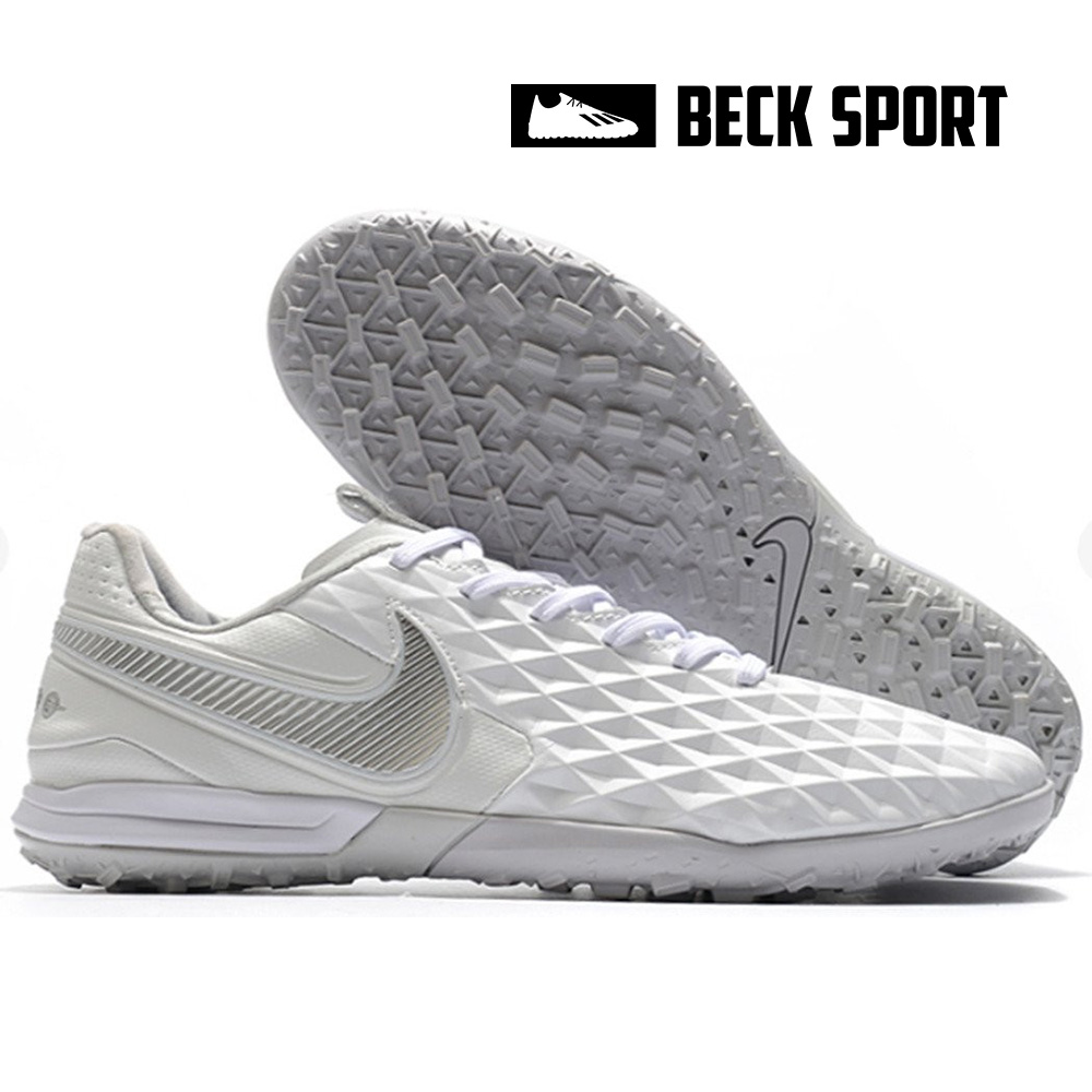 Giày Bóng Đá Nike Tiempo Legend Pro Trắng Vạch Xám TF