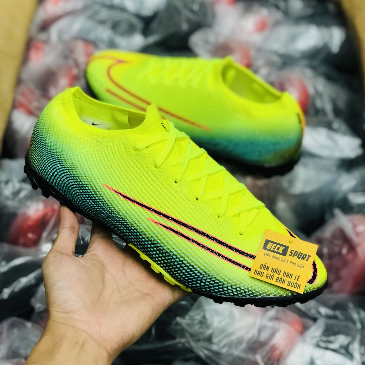 Giày Bóng Đá Nike Mercurial Dream Speed Vapor 13 Elite Nõn Chuối Xanh Ngọc Vạch Đen TF