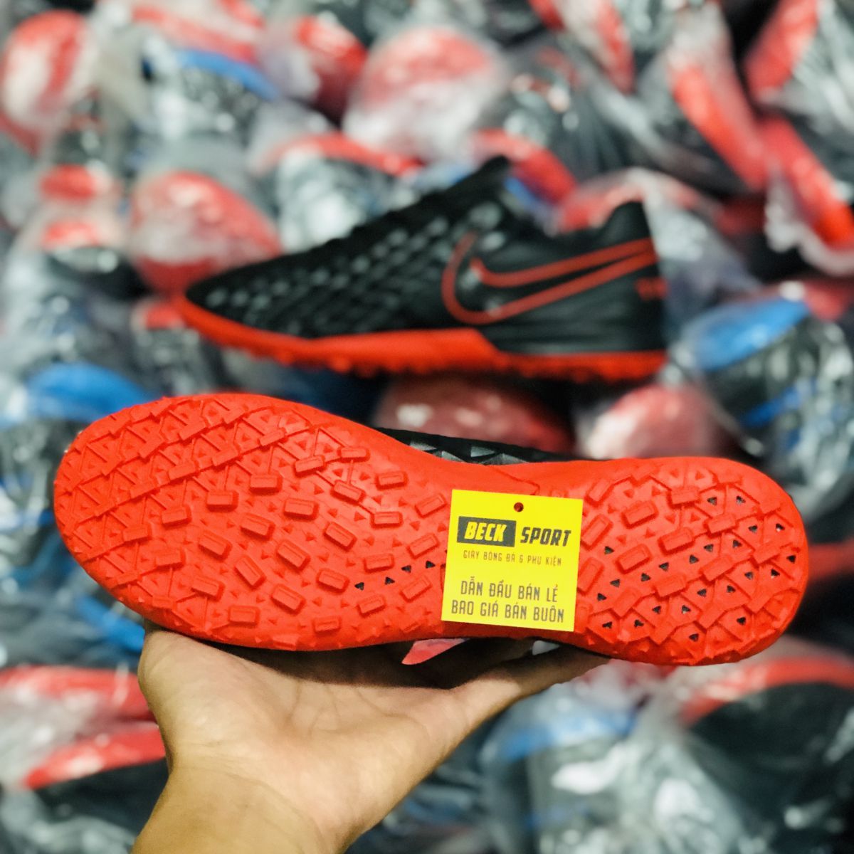 Giày Bóng Đá Nike Tiempo Legend 8 Pro Đen Đế Đỏ V2 TF