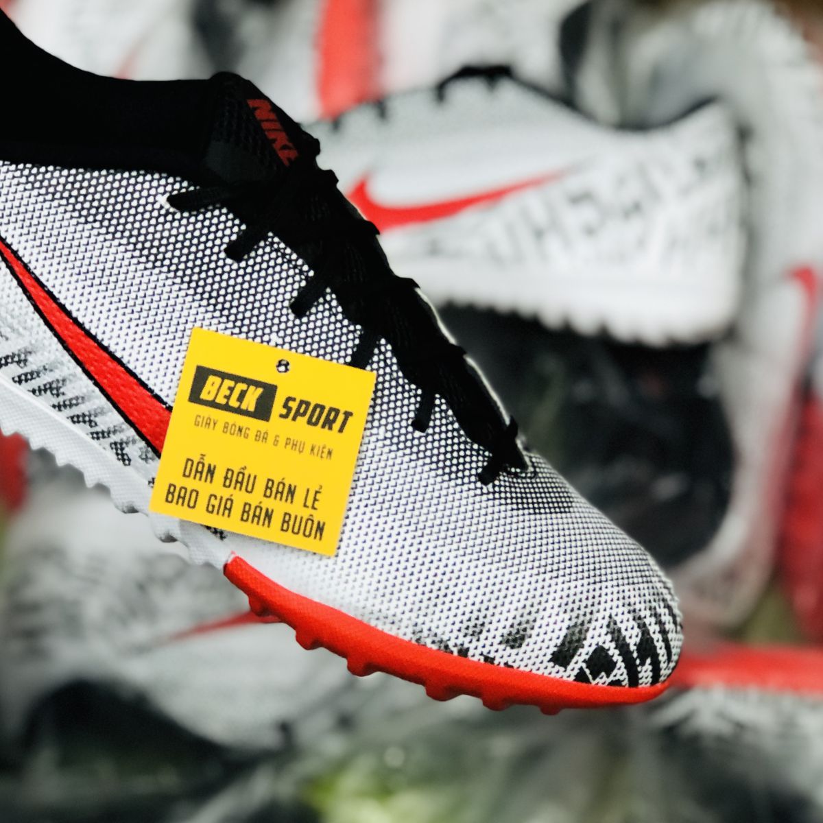 Giày Bóng Đá Nike Mercurial Vapor 6 Academy Neymar Trắng Đen Vạch Đỏ TF