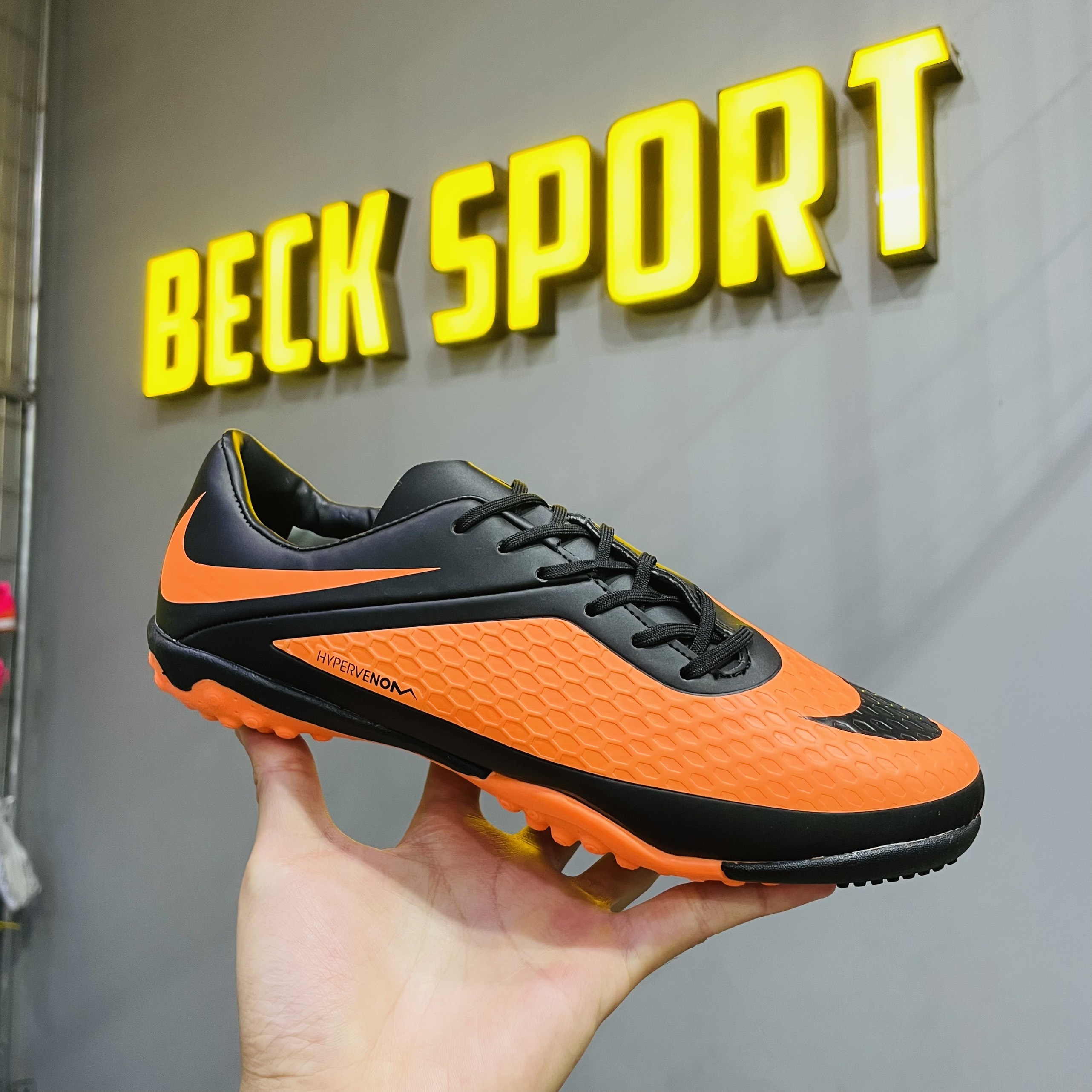Giày Bóng Đá TQ Nike Hypervenom Phelon Đen Cam TF