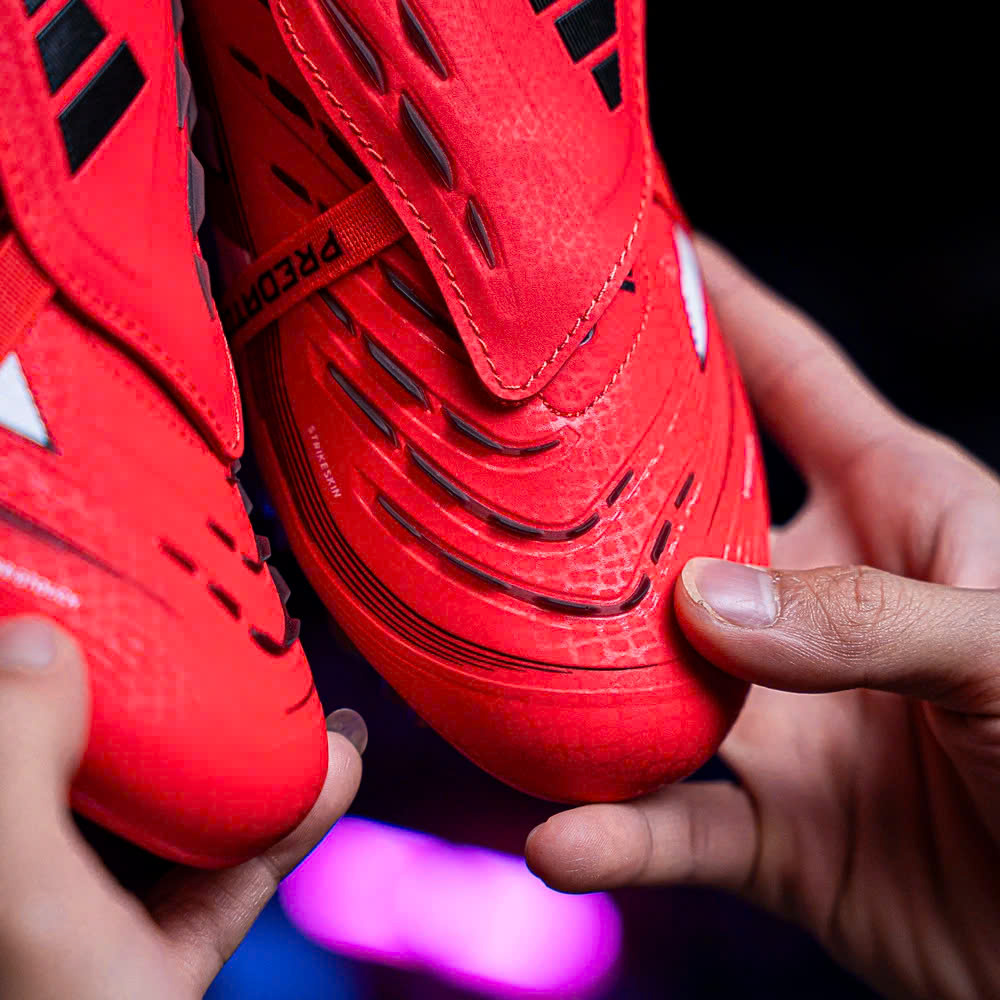 Giày Bóng Đá Trẻ Em Adidas Predator 25 Elite Tongue Đỏ Vạch Trắng HQ FG