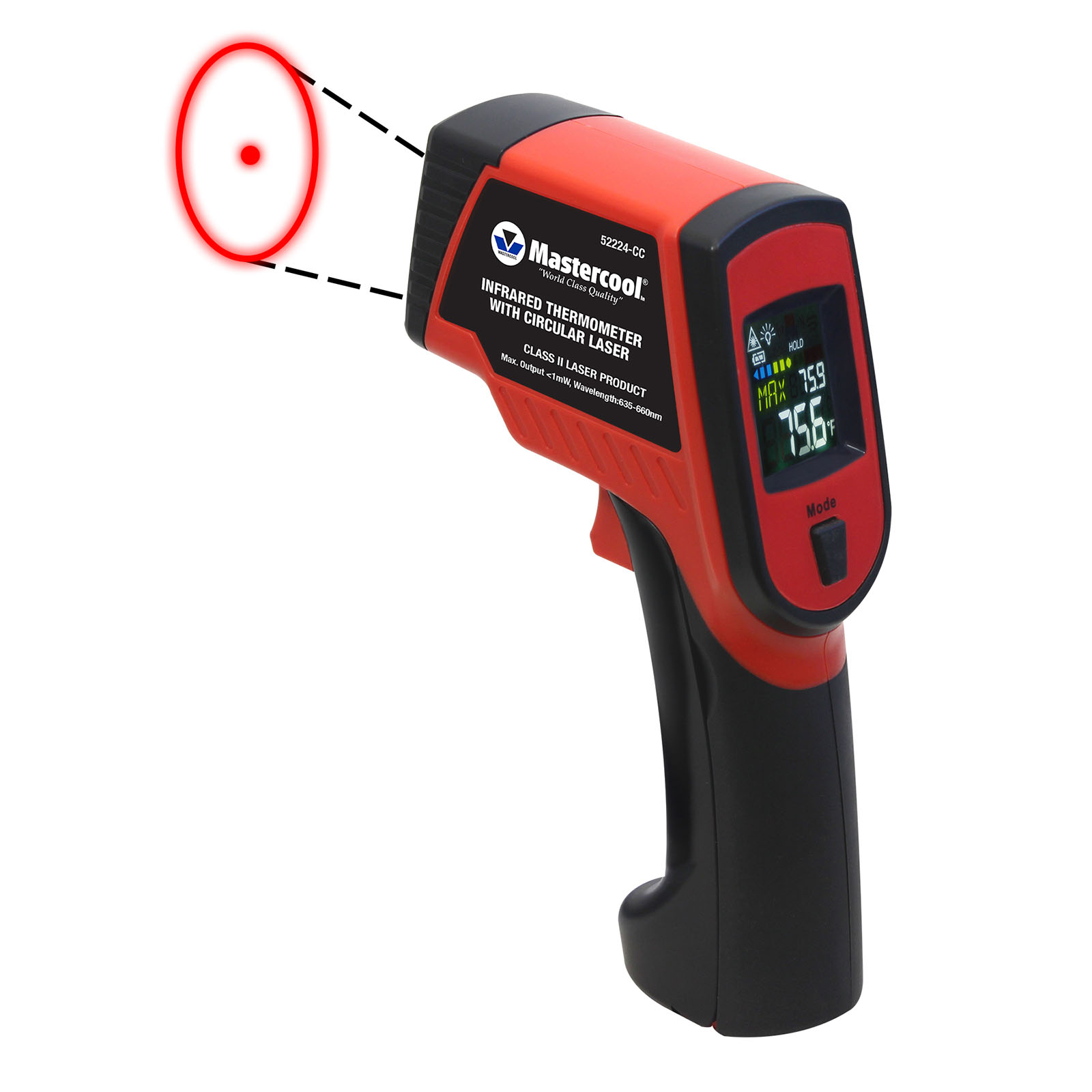 Thiết bị đo nhiệt độ không tiếp xúc 760 độ C với laser định vị Mastercool 52224-CC 