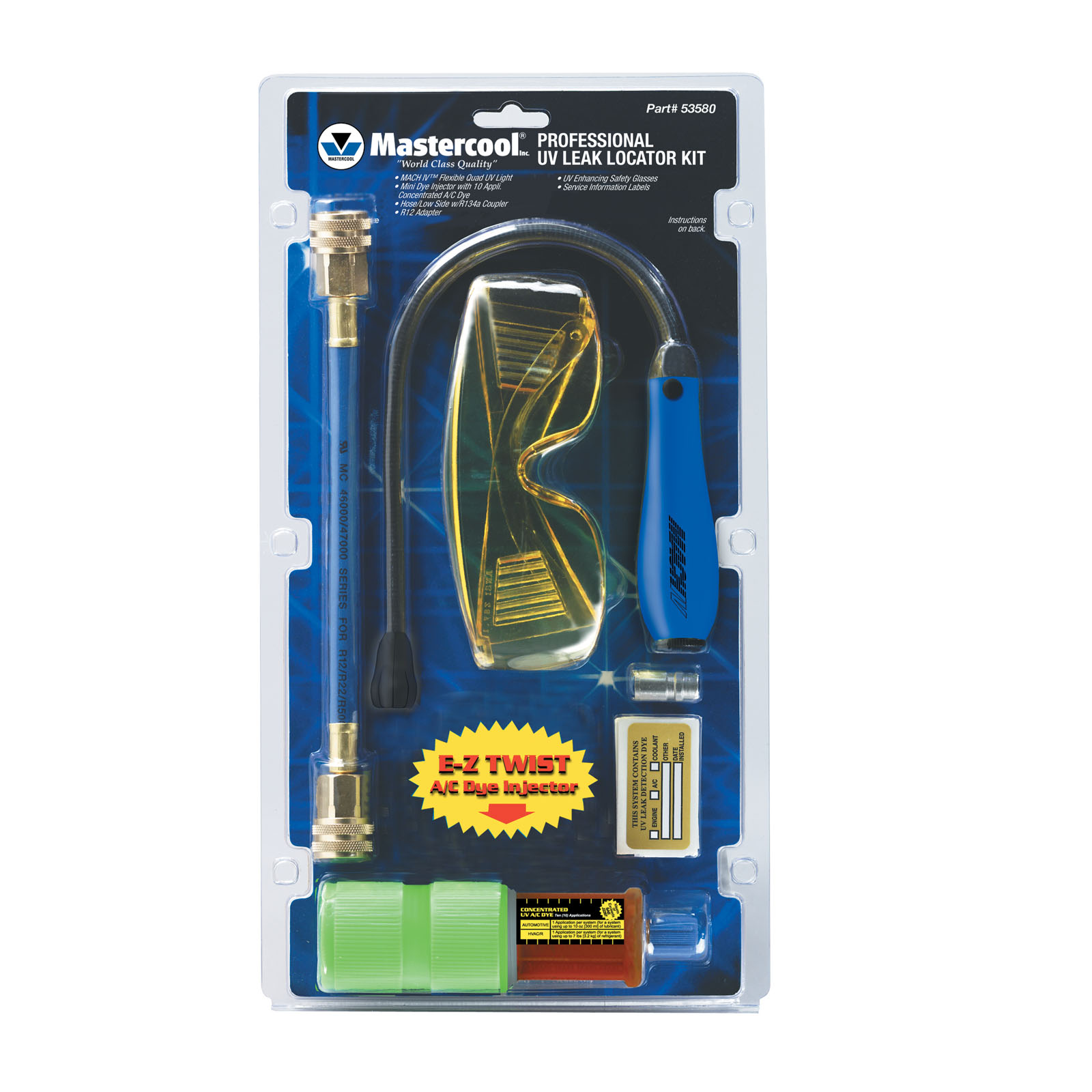 Bộ dụng cụ phát hiện rò rỉ gas lạnh bằng tia UV Mastercool 53580