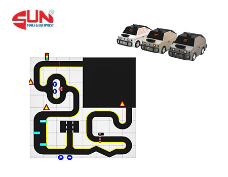 Mô hình đào tạo phát triển xe tự lái thông minh ROS ATP-99012 kèm hệ thống đường thực tế cho xe tự lái