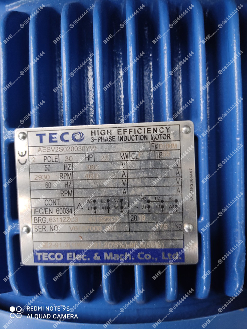 Quạt ly tâm cao áp motor teco 30hp