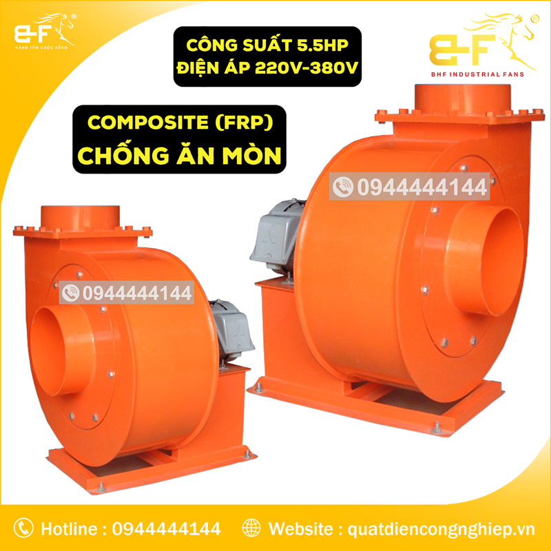 quạt hút hóa chất, khí thải ăn mòn