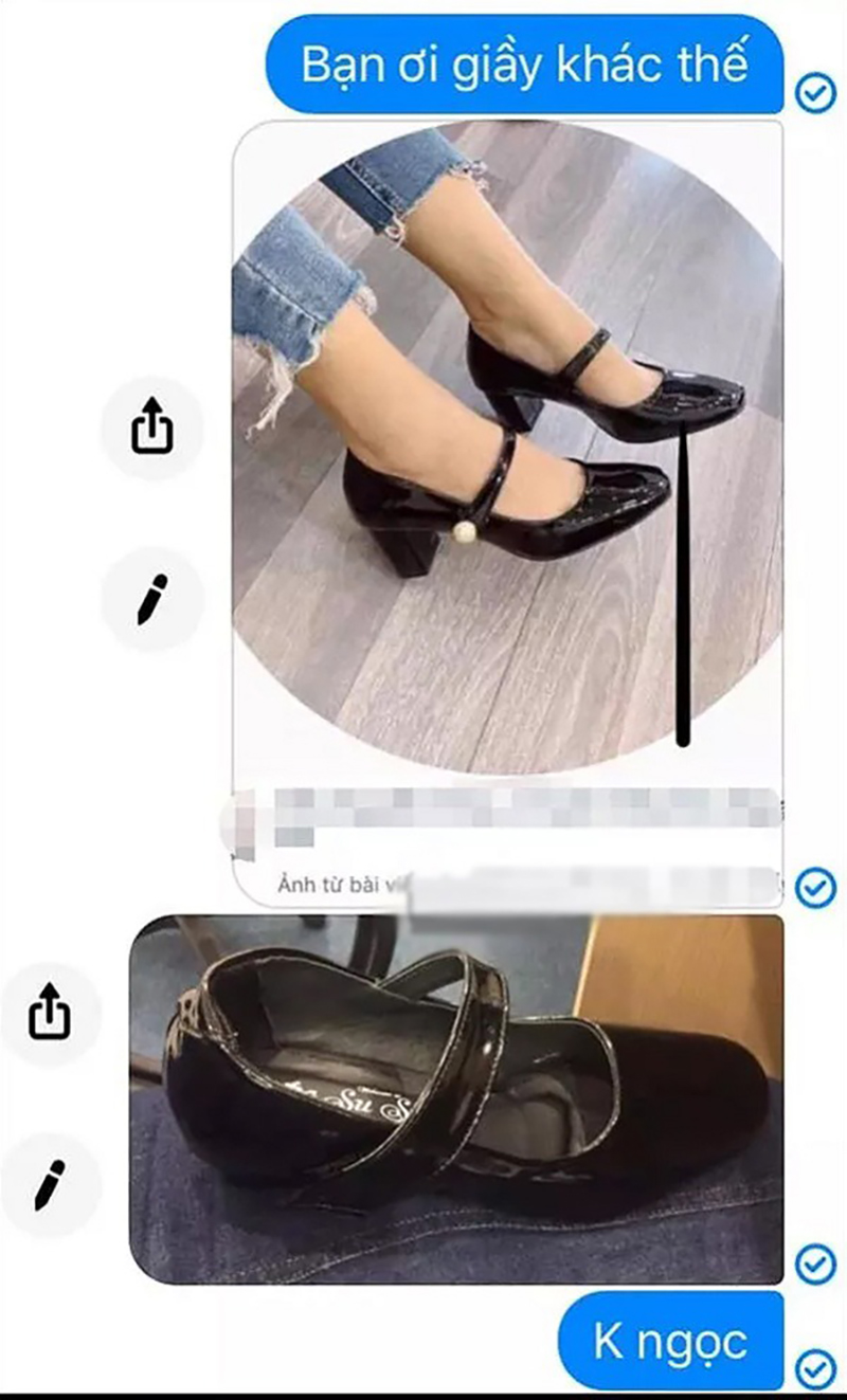 Giày nữ không đúng với quảng cáo