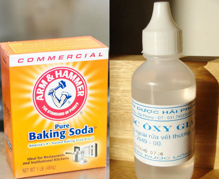 Baking soda và oxy già