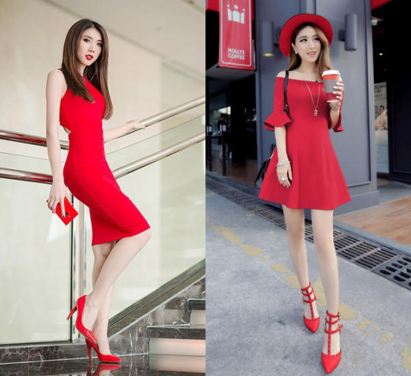 Đầm đỏ mang giày màu gì để cuốn hút mọi ánh nhìn xung quanh  GIÀY MERLY