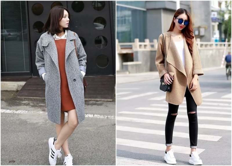 Phối giày Mcqueen nữ với các loại áo len hoặc áo khoác dày