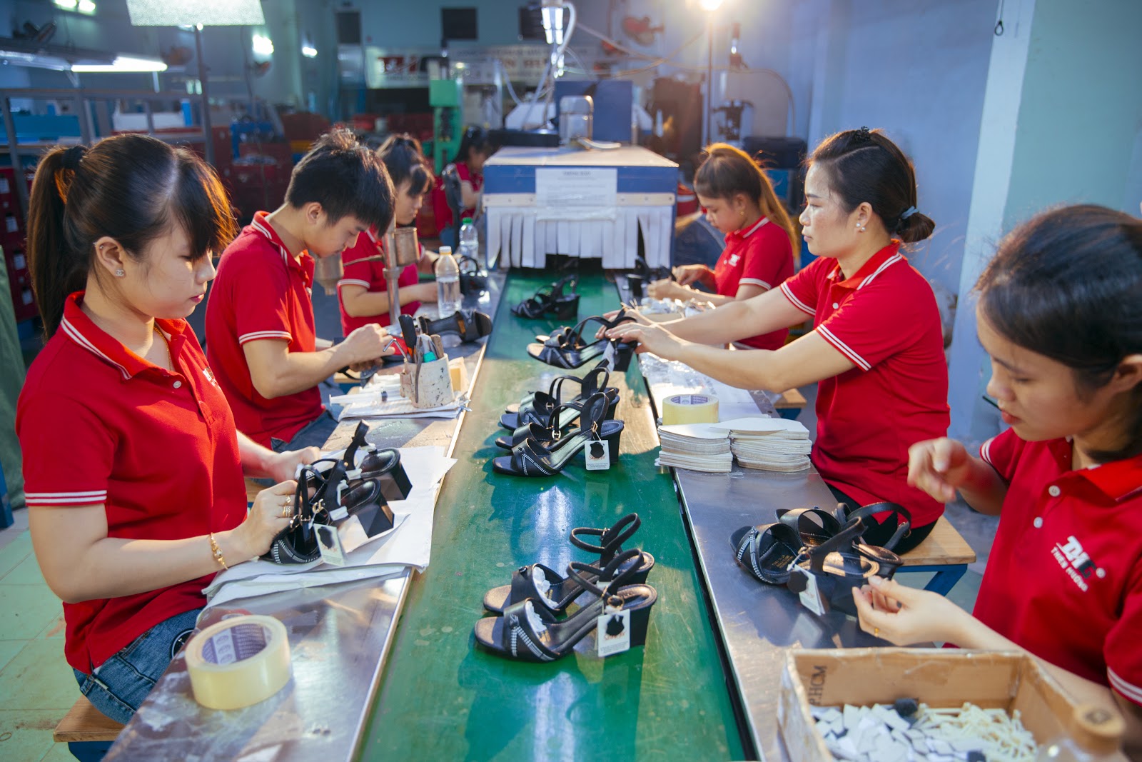 Xưởng gia công giày dép mô hình công ty