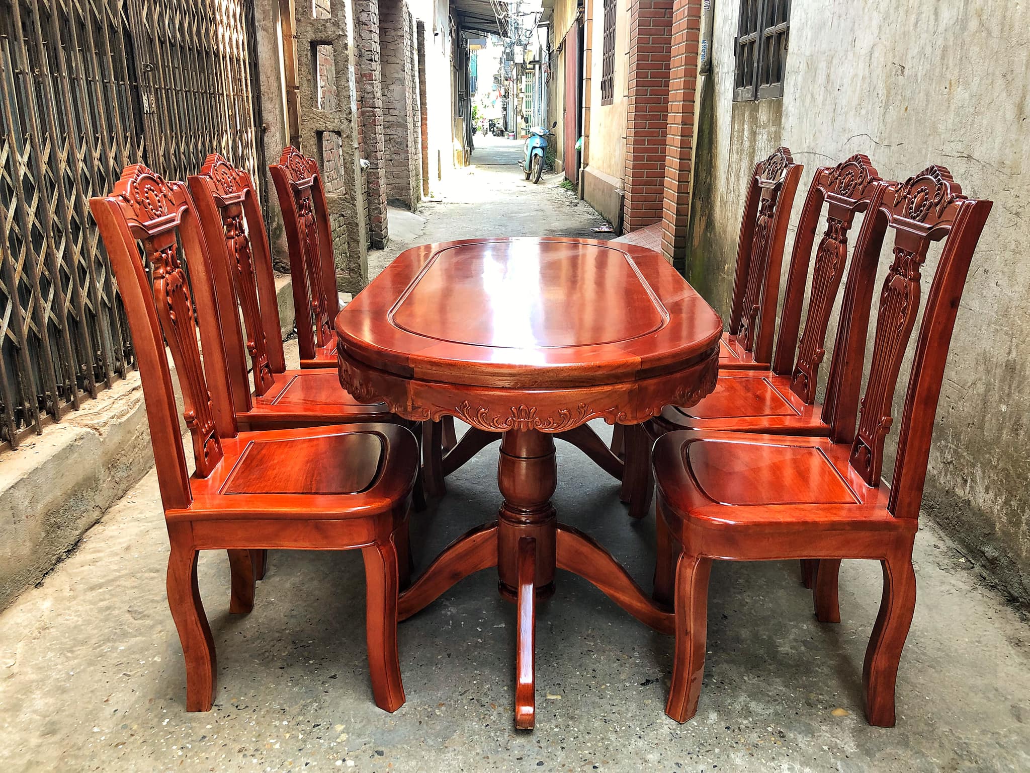 Bộ bàn ghế ăn gỗ xoan đào – Đồ gỗ Đỗ Mạnh