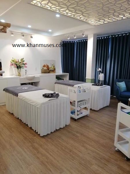 Ga phủ giường spa kiểu dáng mẫu mã sang trọng , đơn giản.