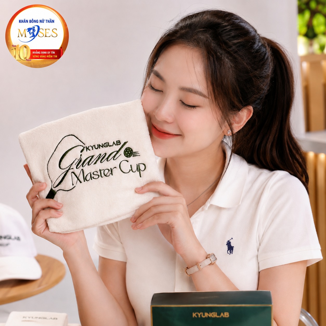 Khăn cotton thêu logo - Quà tặng giải Kyunglab Grand Master Cup