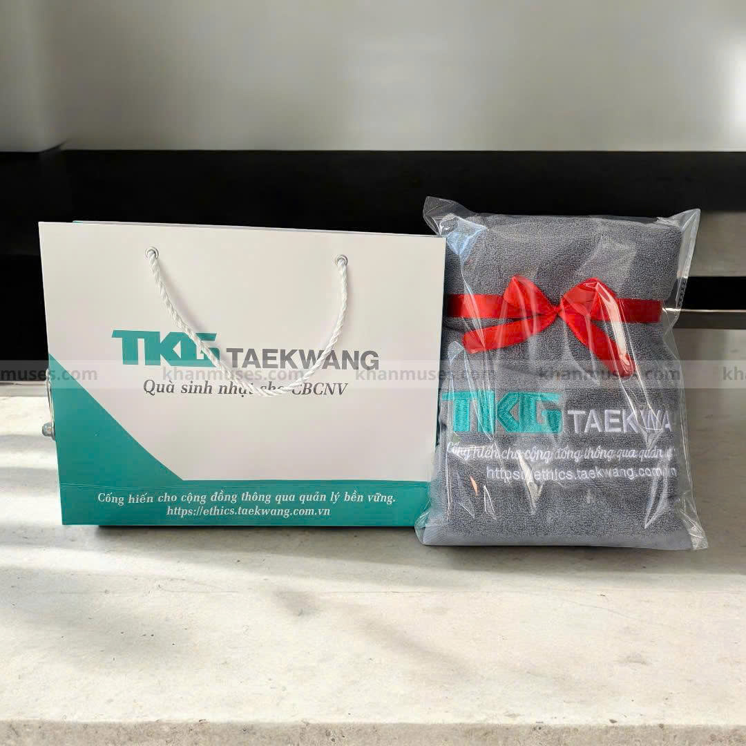 Khăn cotton thêu logo - Tập đoàn công nghiệp TKG TaeKwang Vina
