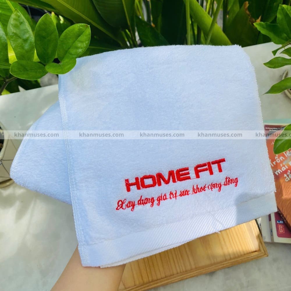 Khăn Cotton Thêu Logo - Khăn Thể Thao Homefit