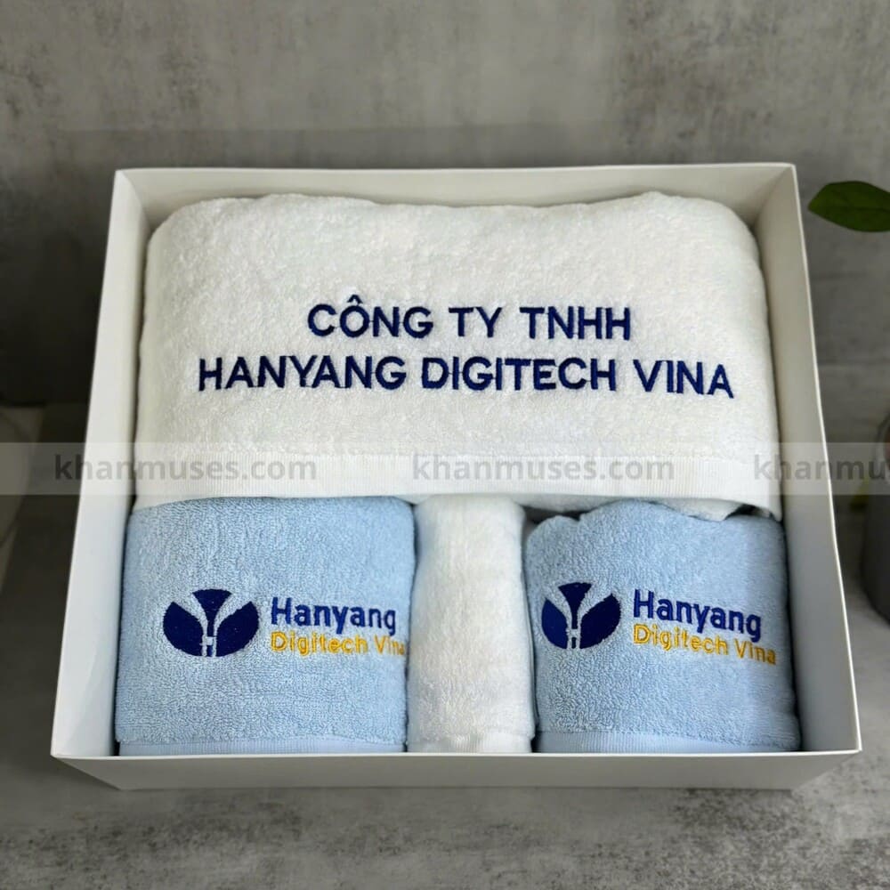Khăn Quà Tặng Cotton Thêu Logo - Hanyang Digitech Vina