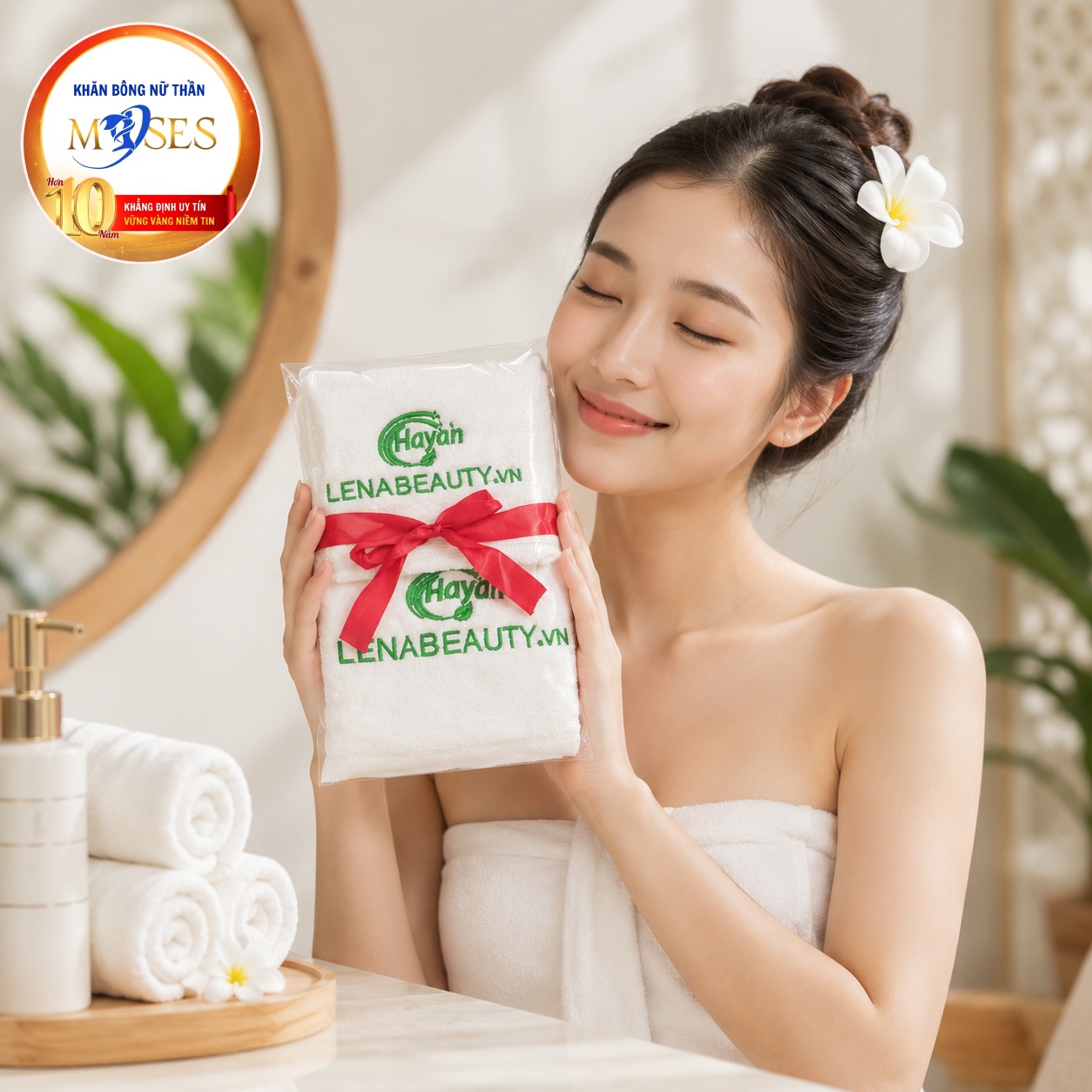 Khăn quà tặng doanh nghiệp cotton - HAYAN Lenabeauty.vn