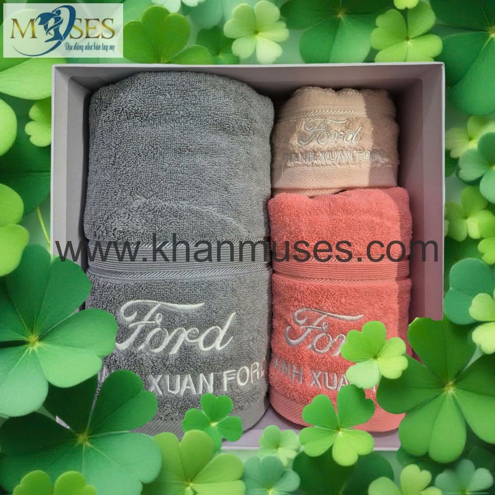 Khăn Quà Tặng - Khăn Cotton Thêu Logo - Ford Thanh Xuân