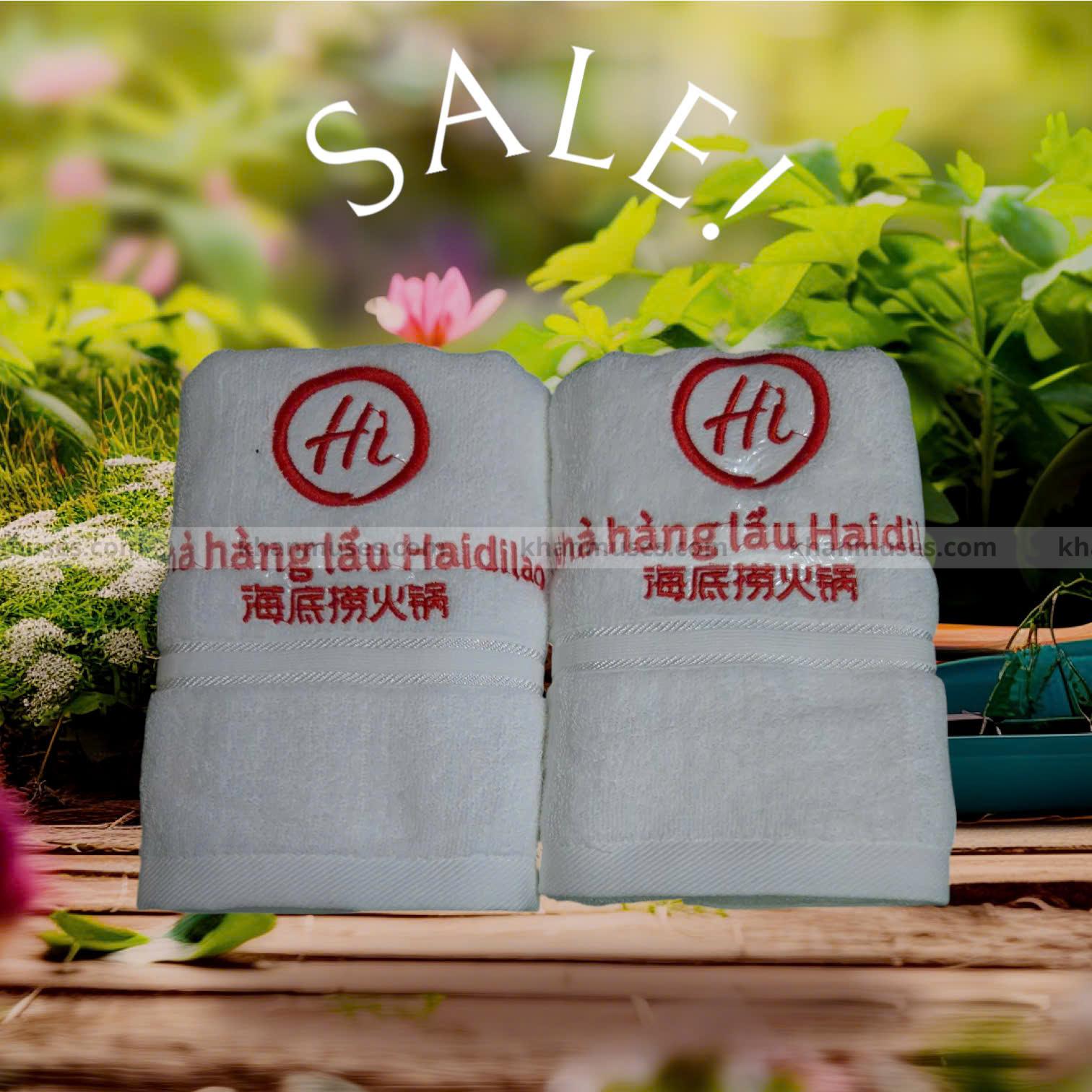 Khăn Cotton Thêu Logo - Nhà Hàng Lẩu Hadilao