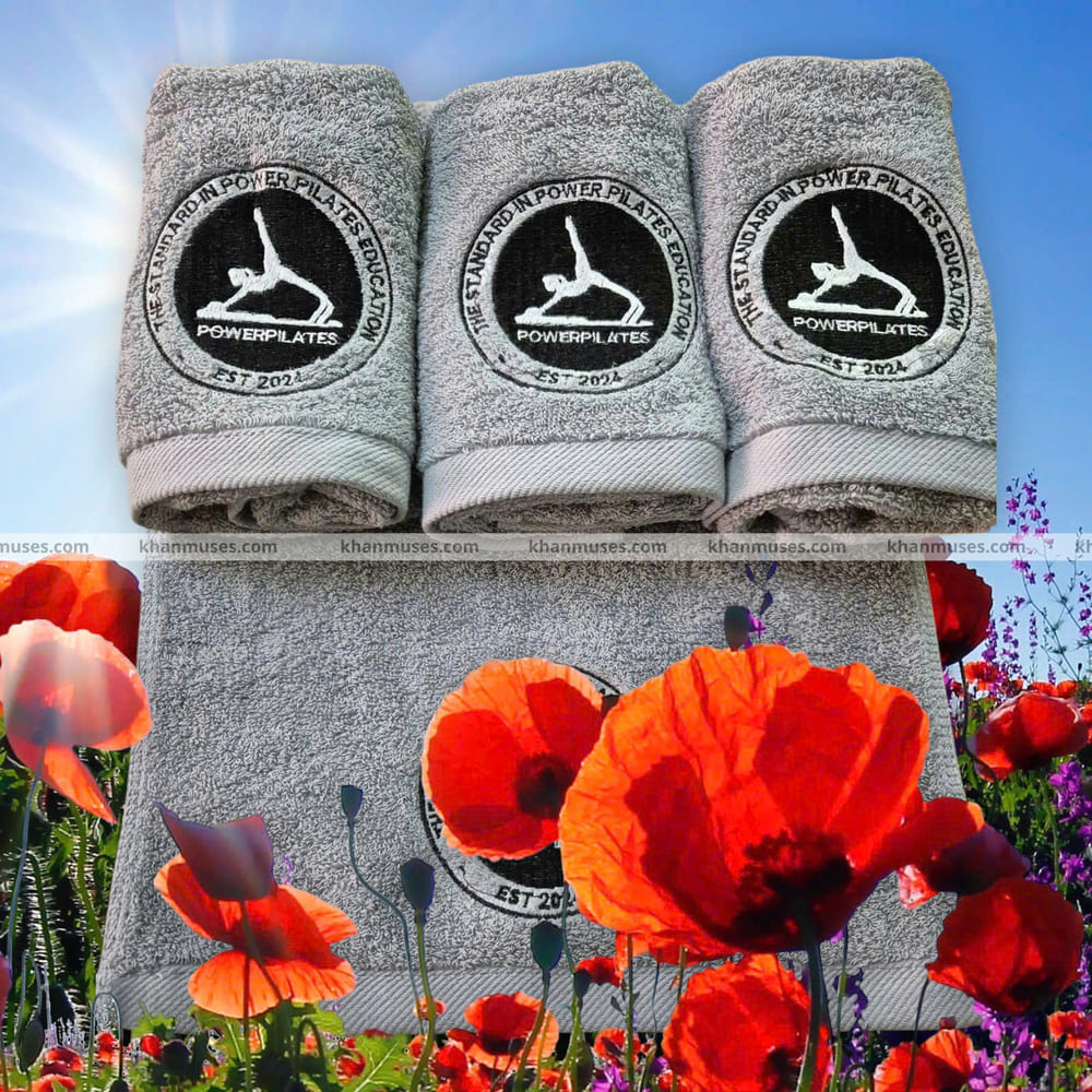 Khăn Thể Thao Cotton Thêu Logo - Power Pilates