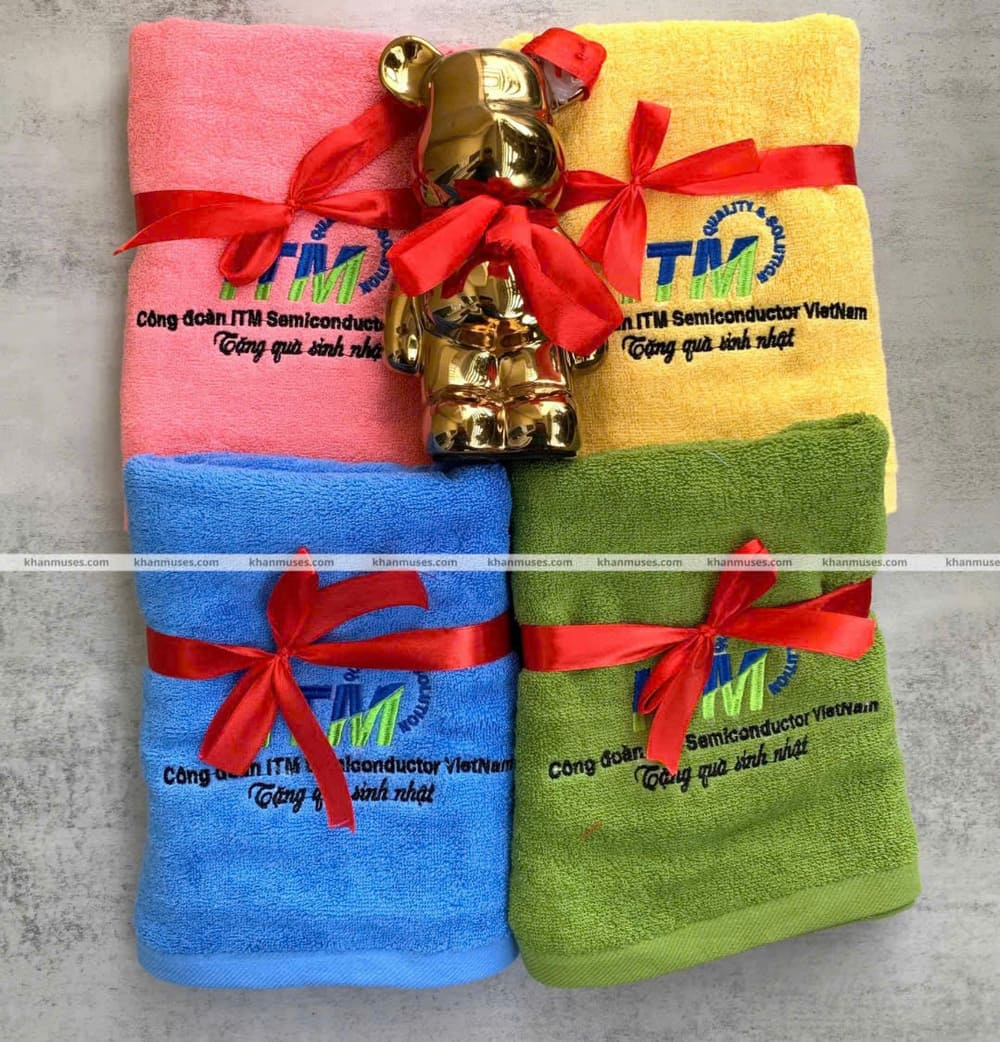 Khăn Quà Tặng Cotton Thêu Logo - ITM Semiconductor Vietnam