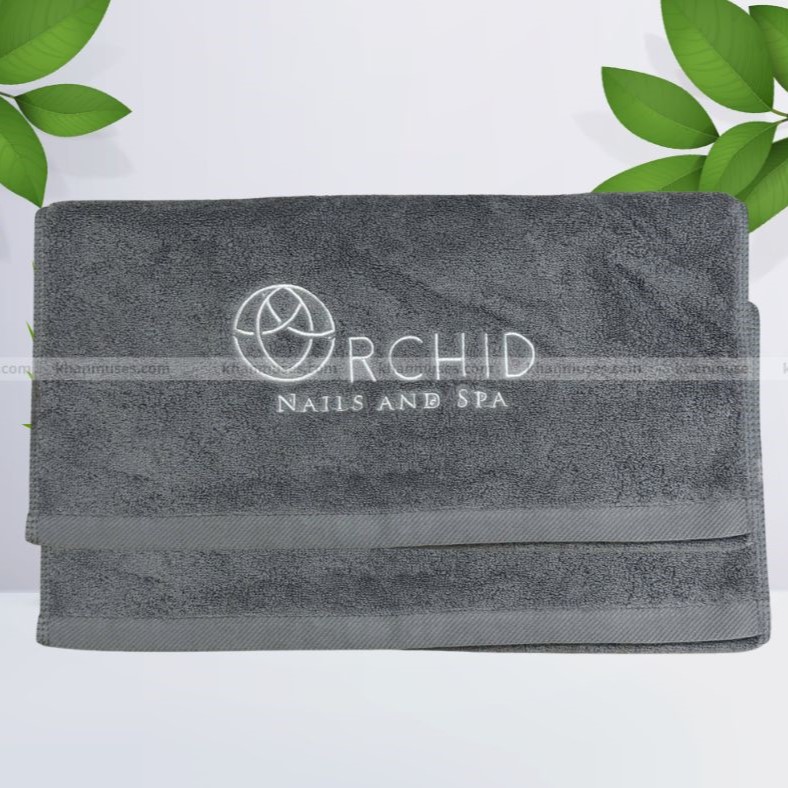 Khăn Nail - Khăn Cotton Thêu Logo - Orchid Nail And Spa