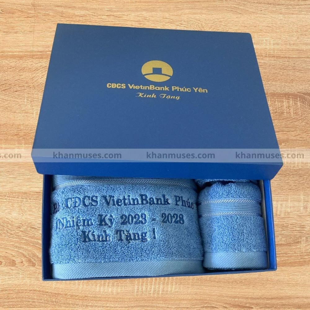 Khăn Quà Tặng Cotton Thêu Logo - VietinBank Phúc Yên