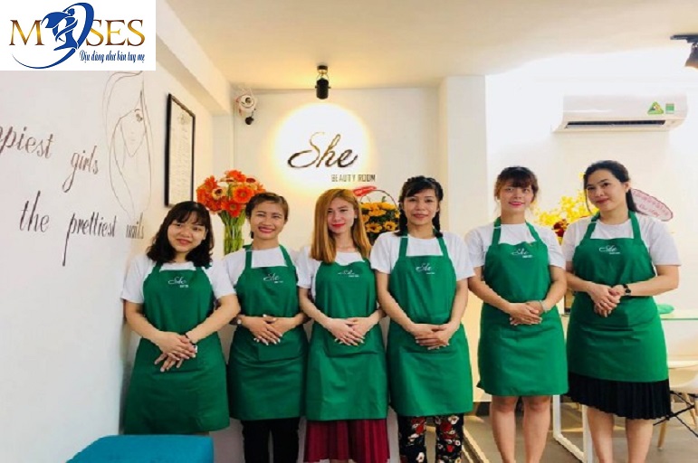 Địa chỉ sản xuất Tạp dề Nails, Tạp dề Salon tóc uy tín Tại TP-HCM