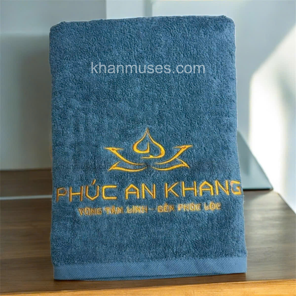 Khăn quà tặng cotton thêu logo - Thương hiệu Phúc An Khang