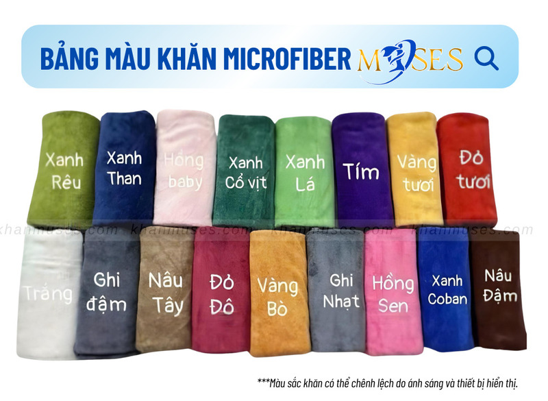 Bảng màu khăn Microfiber Muses
