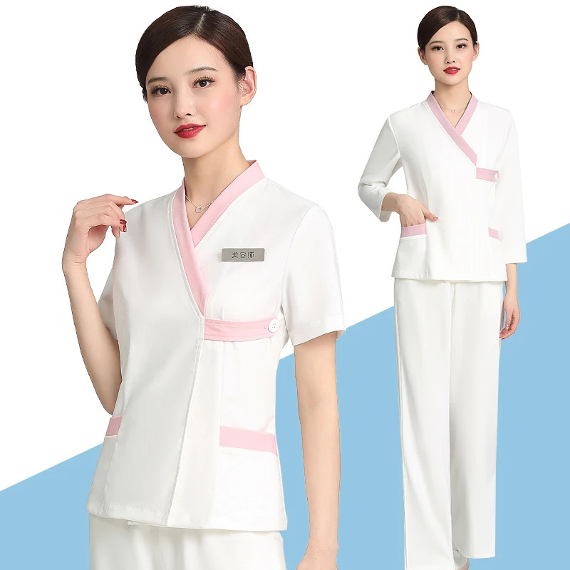 Chất vải của đồng phục nhân viên spa có độ đứng và ít nhăn
