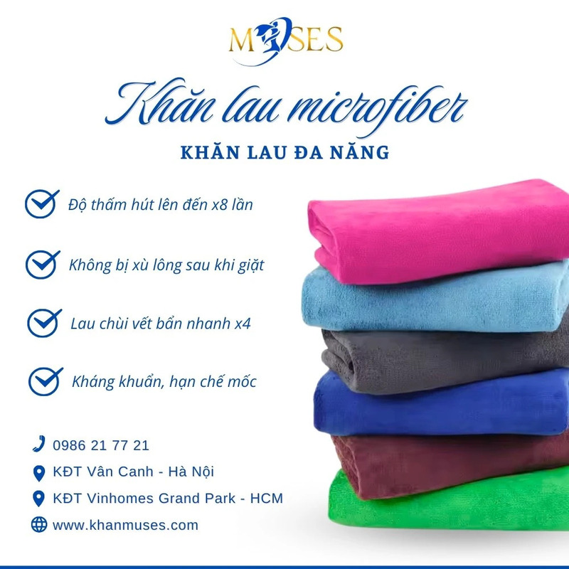 Khăn Muses – lựa chọn phù hợp cho nhu cầu lau sạch, ít bụi vải