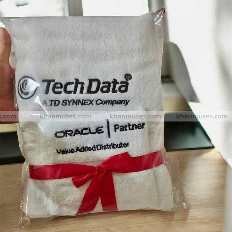 khăn cotton thêu logo đẹp