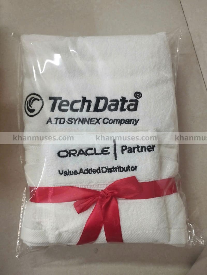 khăn cotton thêu logo đẹp