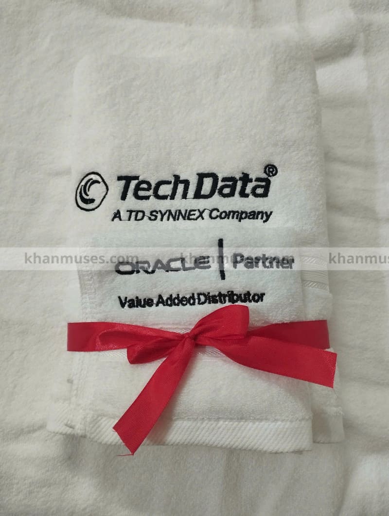 khăn cotton thêu logo đẹp