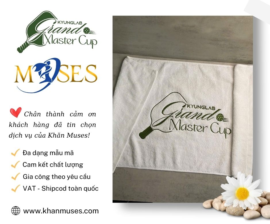 khăn cotton thêu logo đẹp