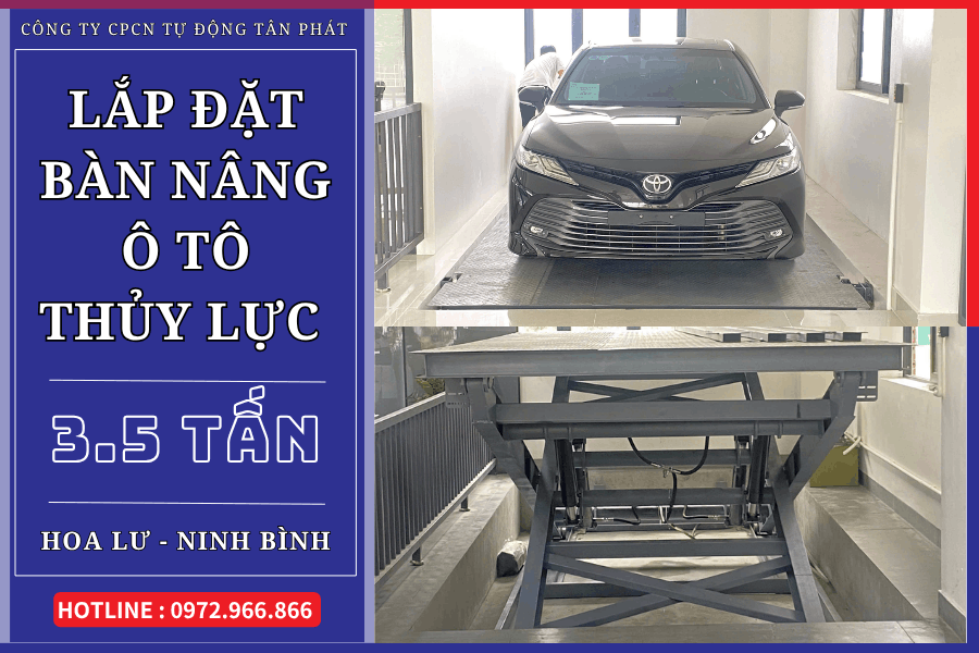 Bàn nâng ô tô thủy lực 3.5 tấn tại Hoa Lư, Ninh Bình