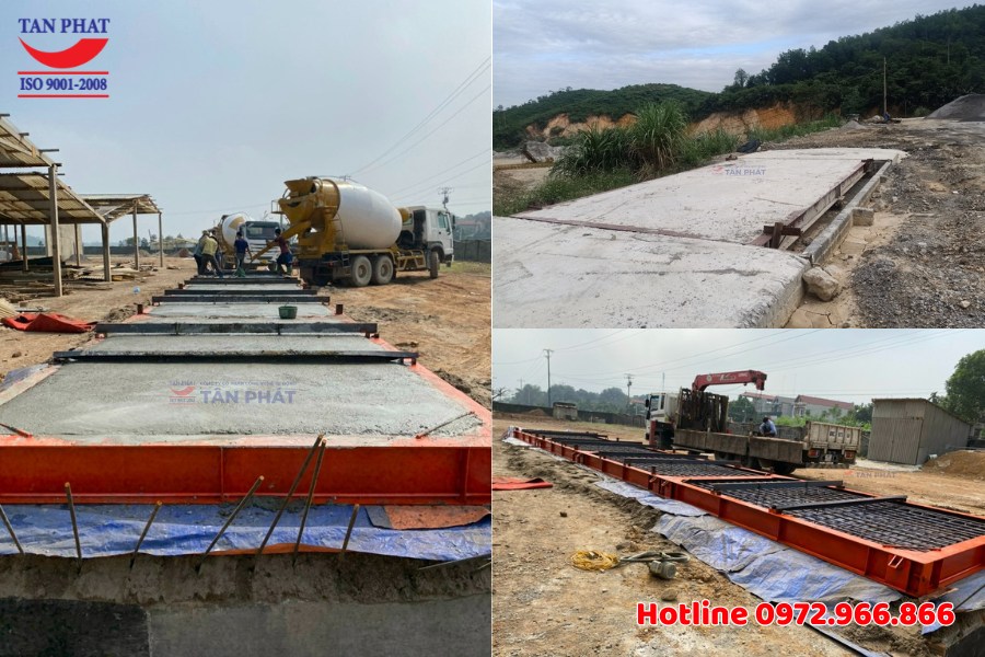 Bàn cân ô tô bê tông cốt thép.