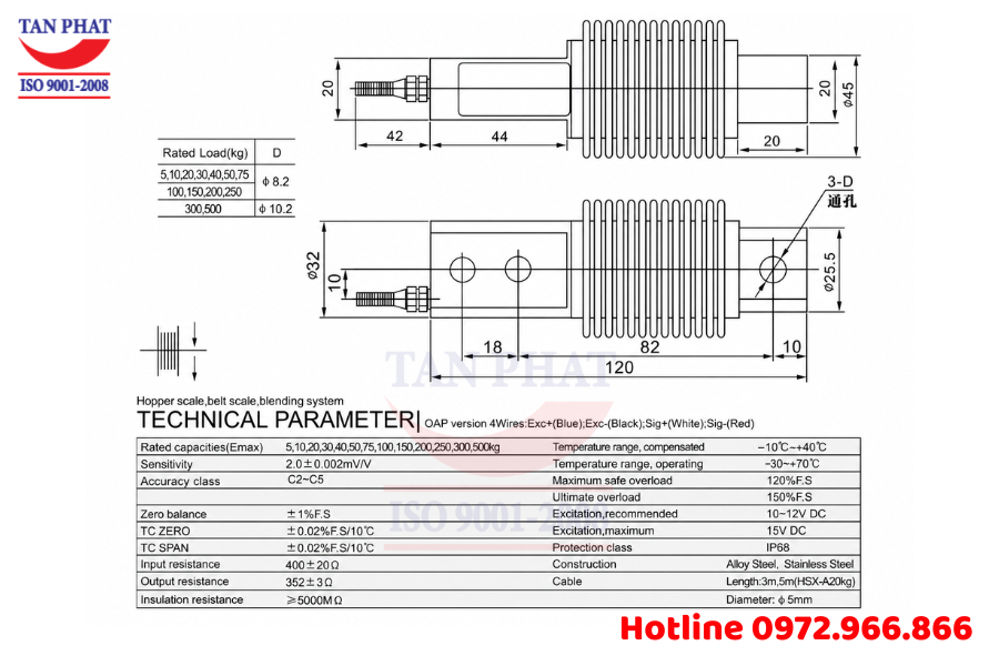 Loadcell Keli HSX 50kg