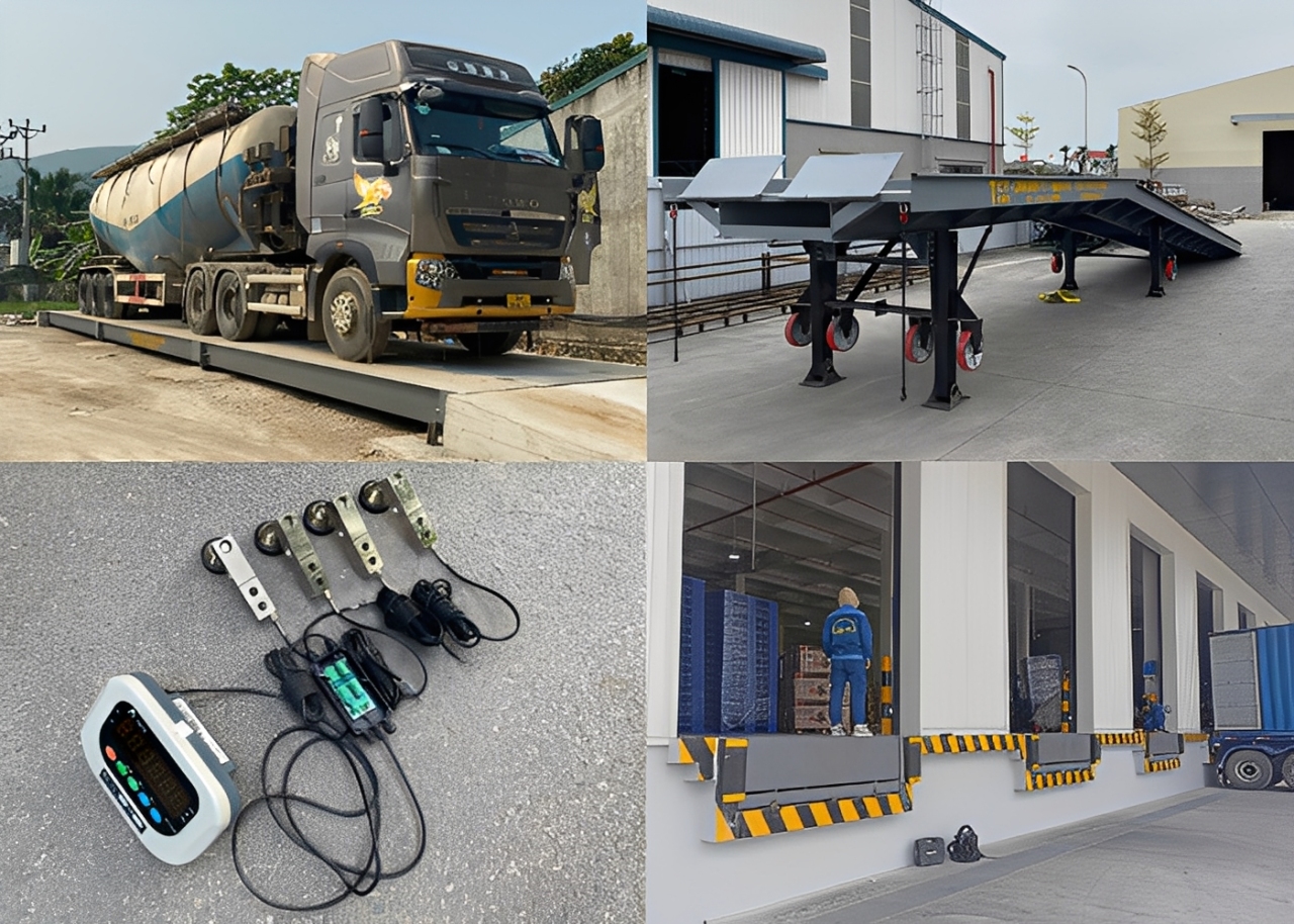 cân điện tử, cầu xe nâng, dock, thiết bị cân