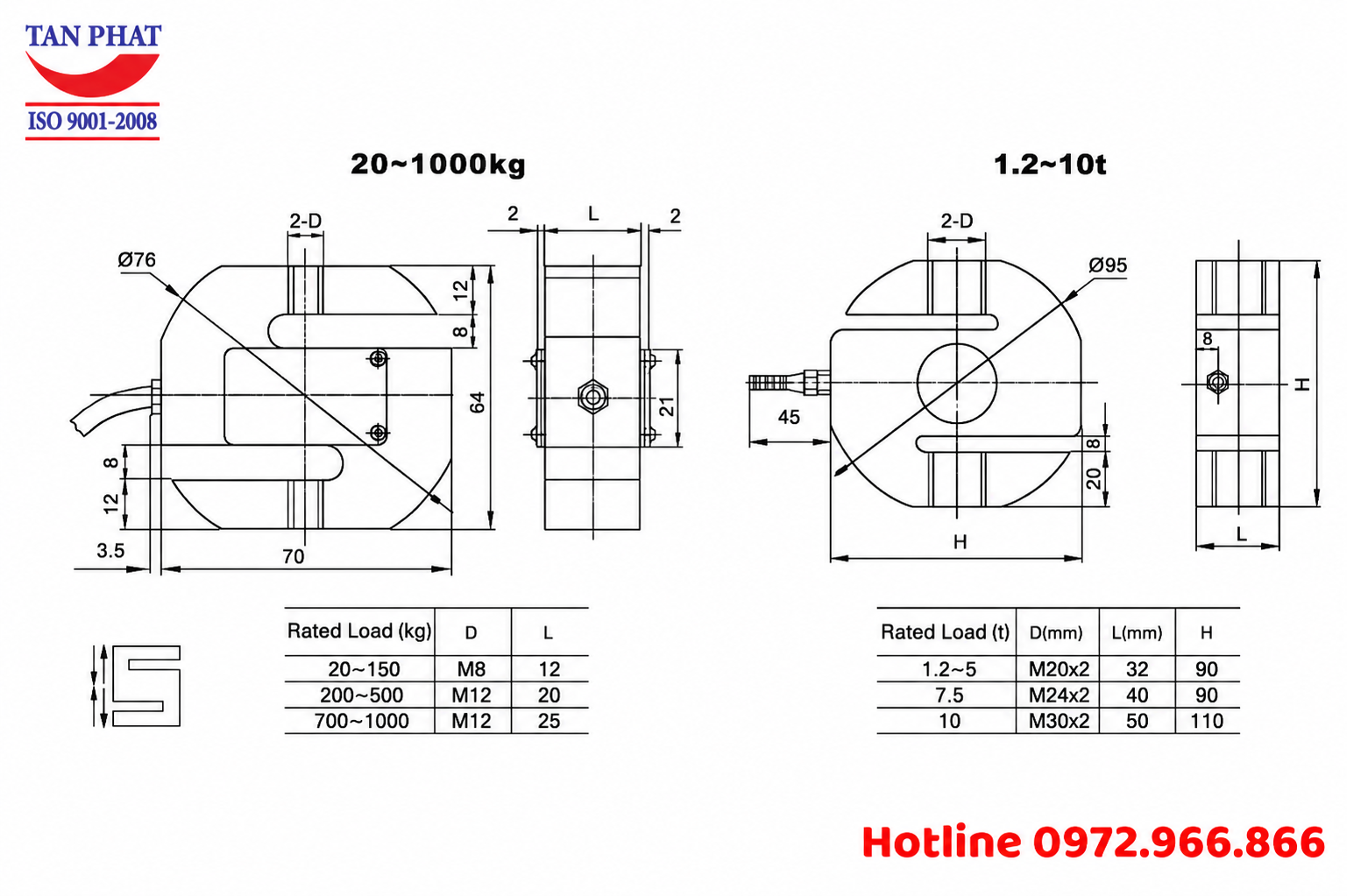 Loadcell Chữ S PST 100kg