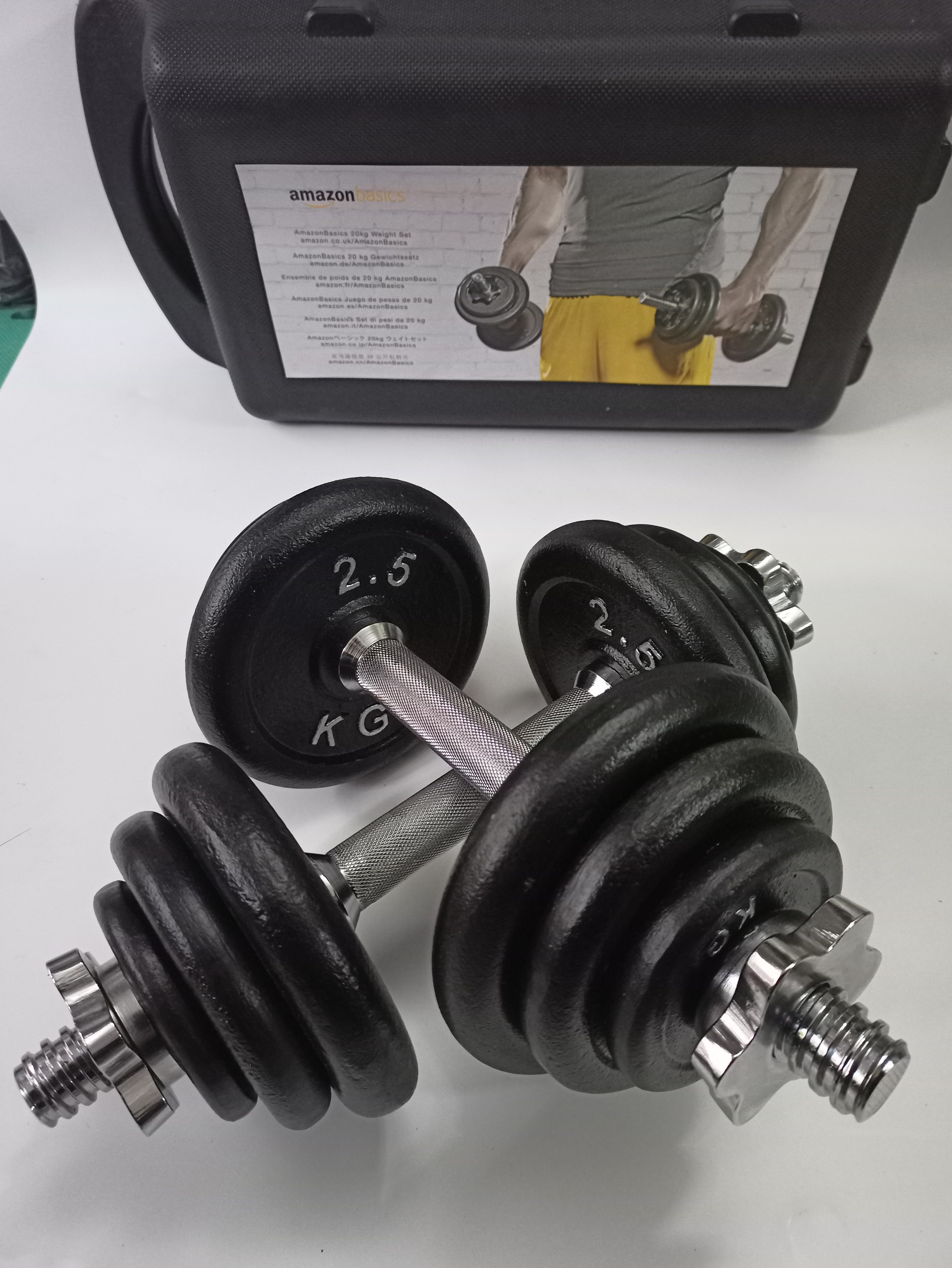 Lifting Dumbells Amazonbasics Adjustable Barbell Set Gimnasio