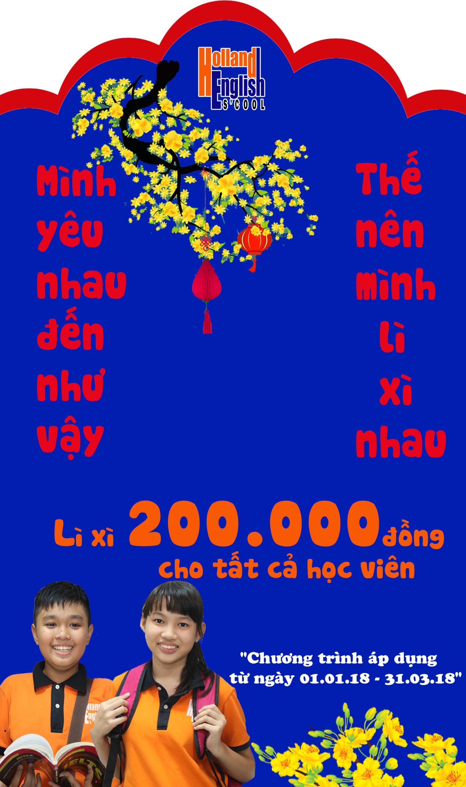 Lì xì đầu năm 200.000 đ cho mỗi học viên