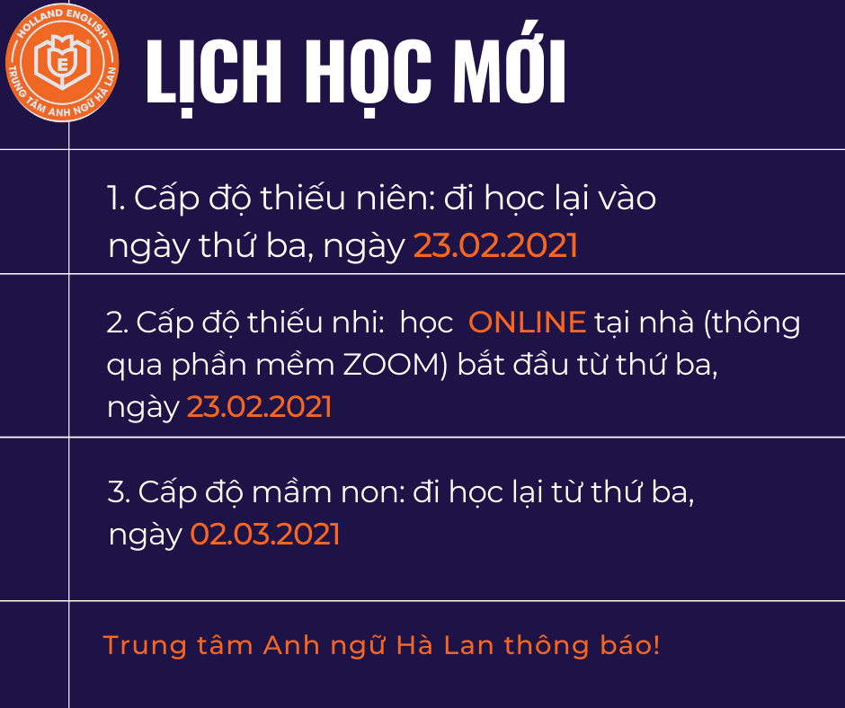 💥💥 Thông báo Lịch học mới 💥💥