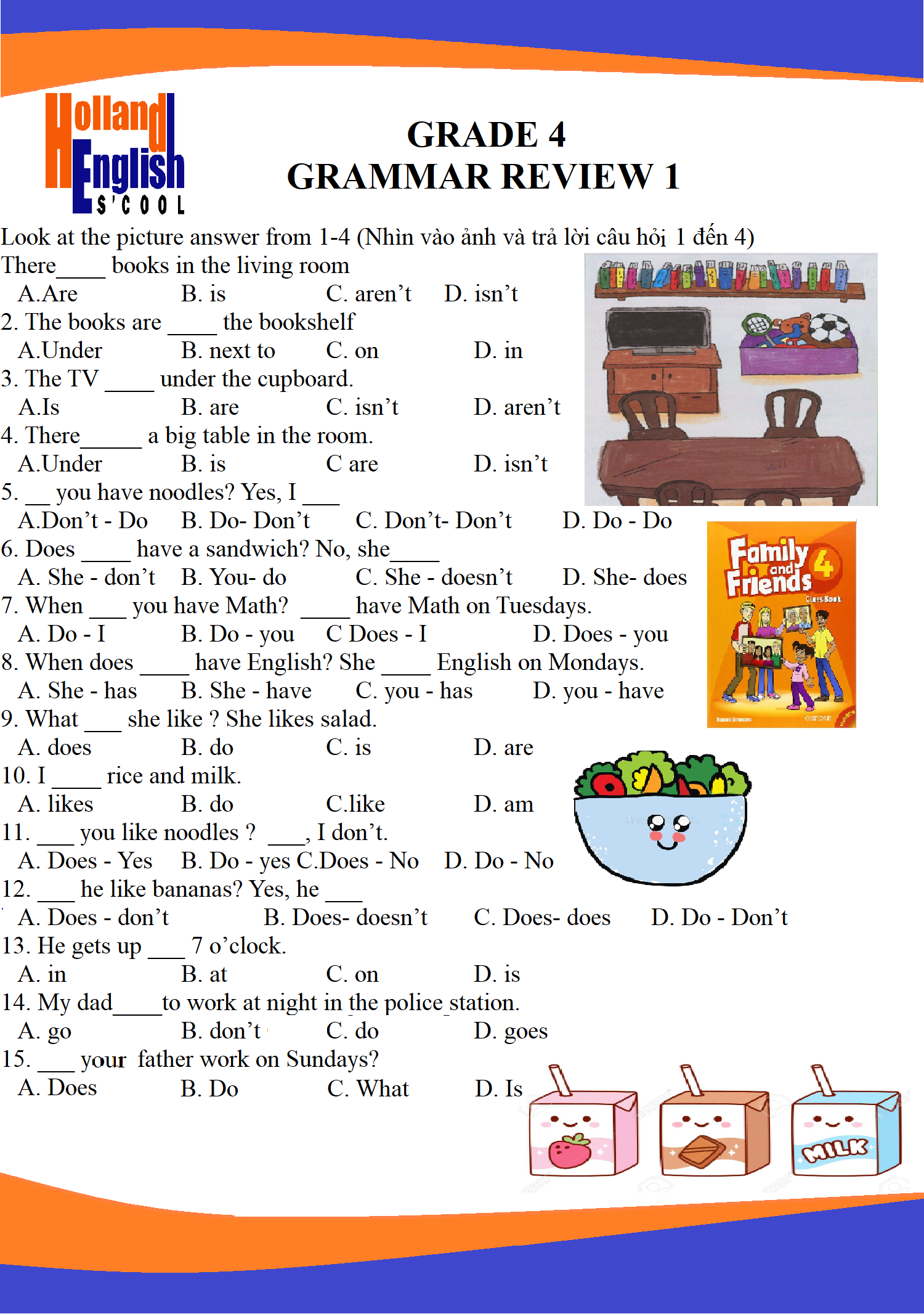 ÔN TẬP NGỮ PHÁP LỚP 4 (P1)